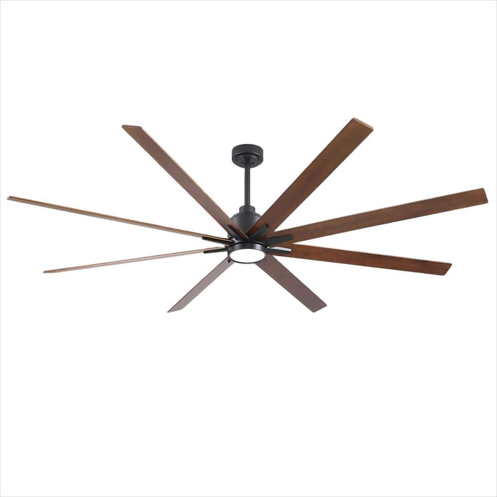 84 in. Black 8 Wood Blades Downrod Standard Ceiling Fan with LED Light and Remote Included price history on PriceWatchPro