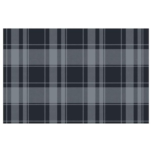 Bungalow Flooring FlorArt 22 in. x 34 in. School Plaid Indoor Low Profile Decorative Kitchen Mat