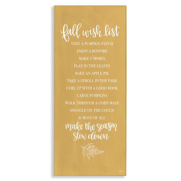 Stupell Industries Tan Fall Wish List by Imperfect Dust Unframed Graphic Nature Art Print 24 in. x 10 in.
