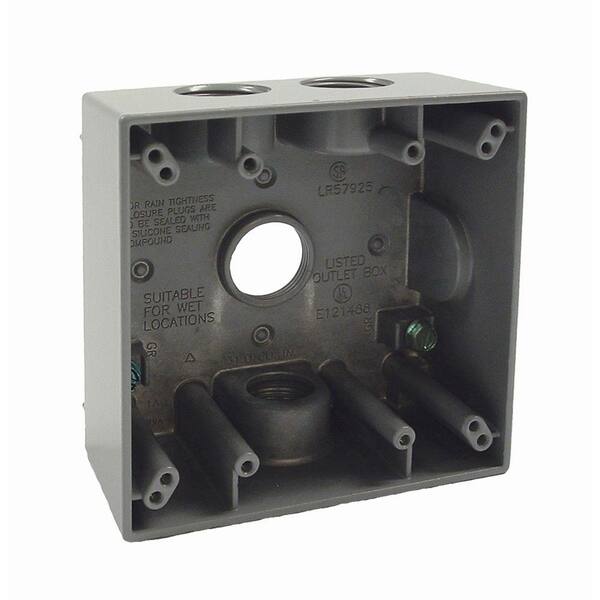 BELL 2-Gang Weatherproof Box with Four 3/4 in. Outlets