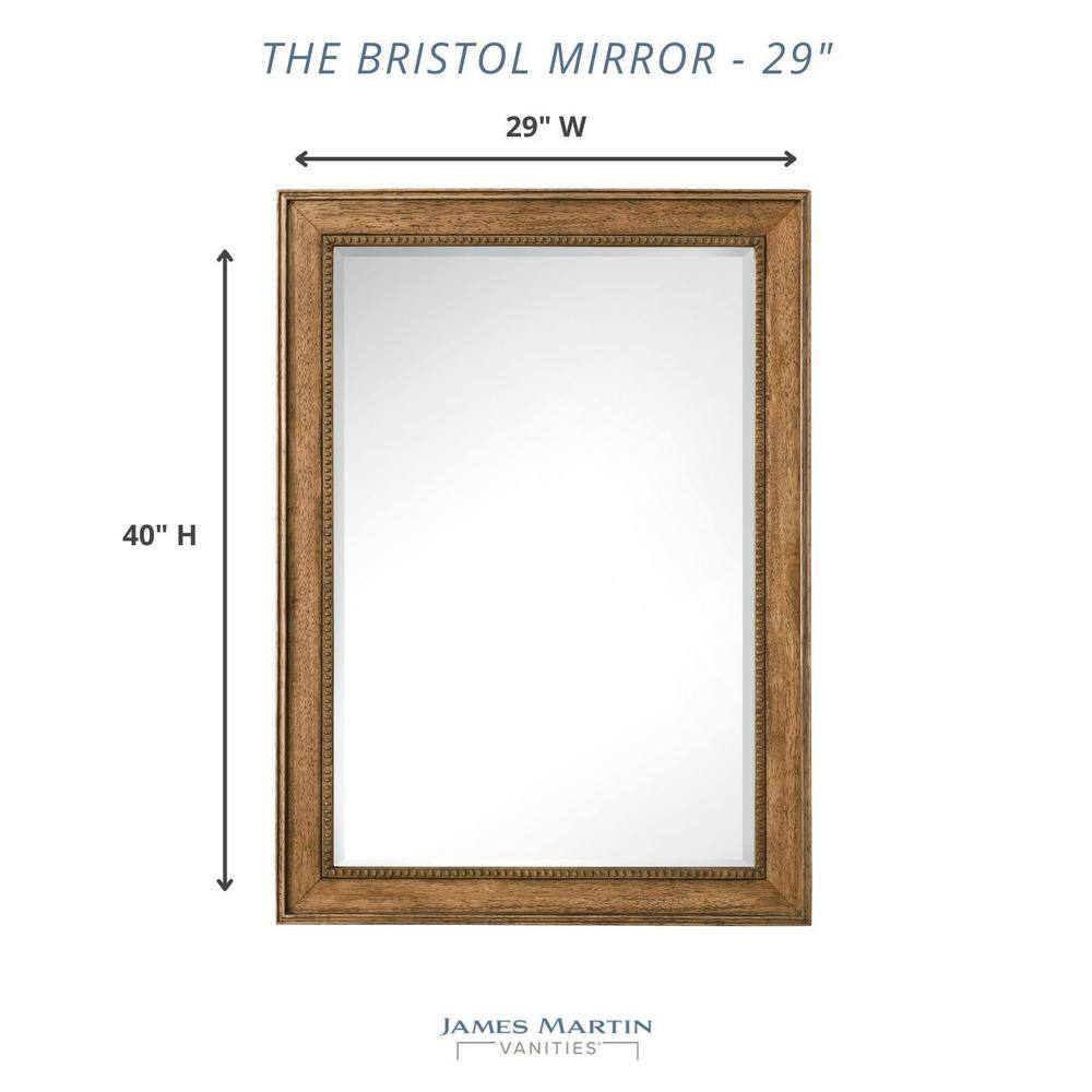 Bright White Transitional Rectangular Walnut Wood Mirror 40"x29"