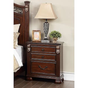 Barstow 2-Drawer 28 in. H x 25 in. W x 16 in. D Cherry Red Wooden Nightstand