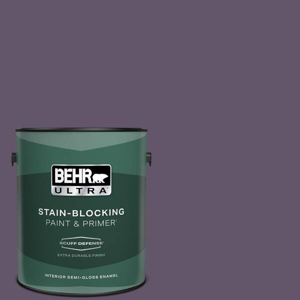 BEHR ULTRA 1 gal. #PPU17-04 Darkest Grape Extra Durable Semi-Gloss Enamel Interior Paint & Primer