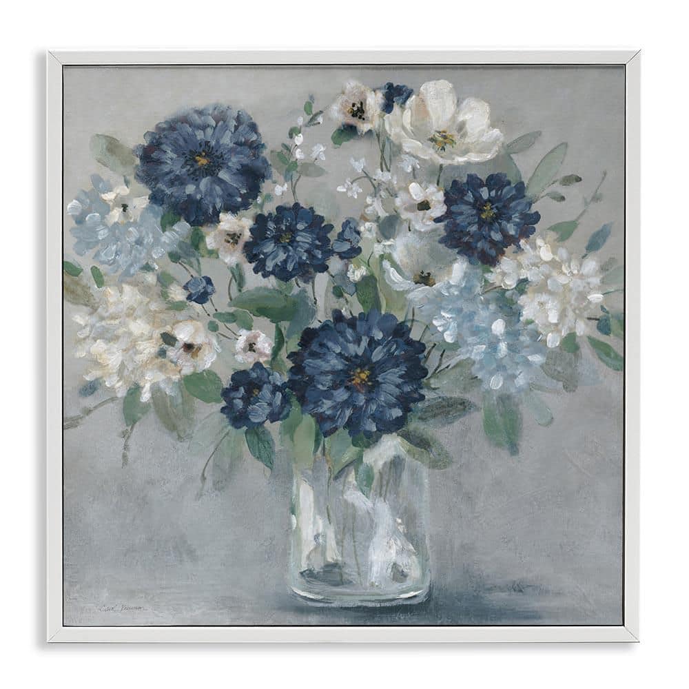Blue Mums Mixed Bouquet by Carol Robinson White Framed Nature Giclee Art Print 24 in. x 24 in. price history on PriceWatchPro