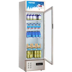 Commercial Refrigerator Capacity 8 cu.ft. Single Swing Glass Door Display Fridge Upright Beverage Cooler with LED Light