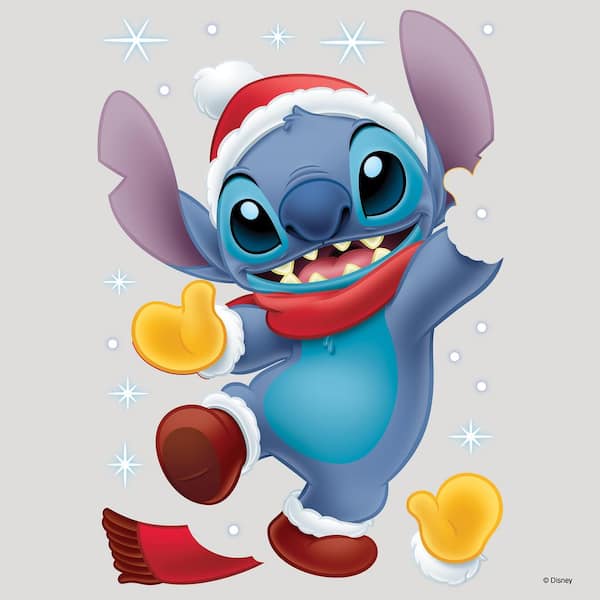 Disney 17.50 in. x 0.03 in. Blue Santa Stitch Wall Decal 19-Piece