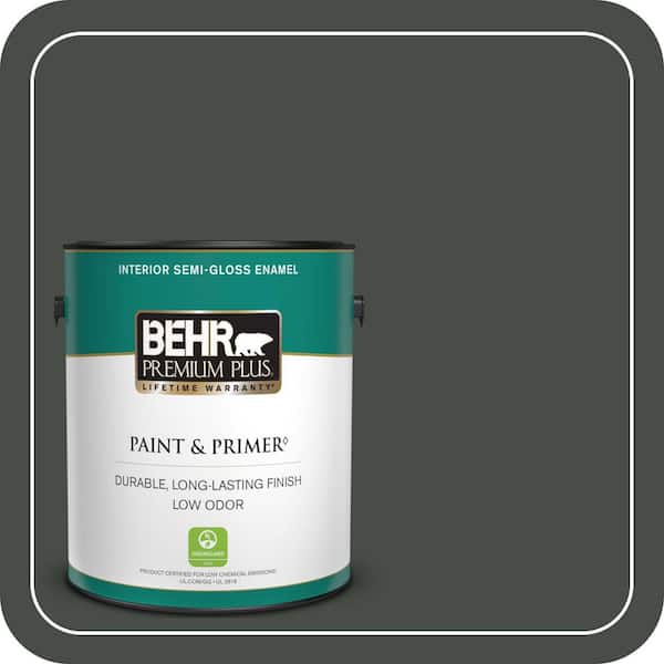 BEHR PREMIUM PLUS 1 gal. #PPF-55 Forest Floor Semi-Gloss Enamel Low Odor Interior Paint & Primer