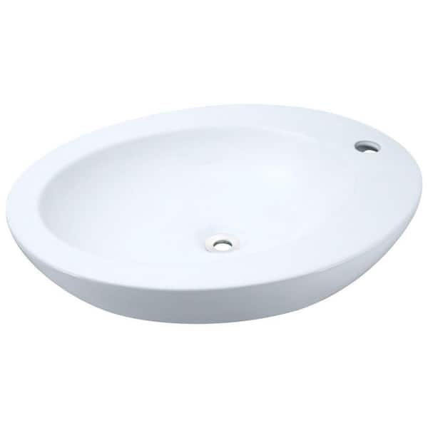 Polaris Sinks Porcelain Vessel Sink in White