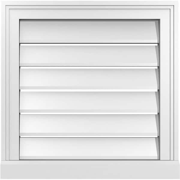 Ekena Millwork 20 in. x 20 in. Vertical Surface Mount PVC Gable Vent ...