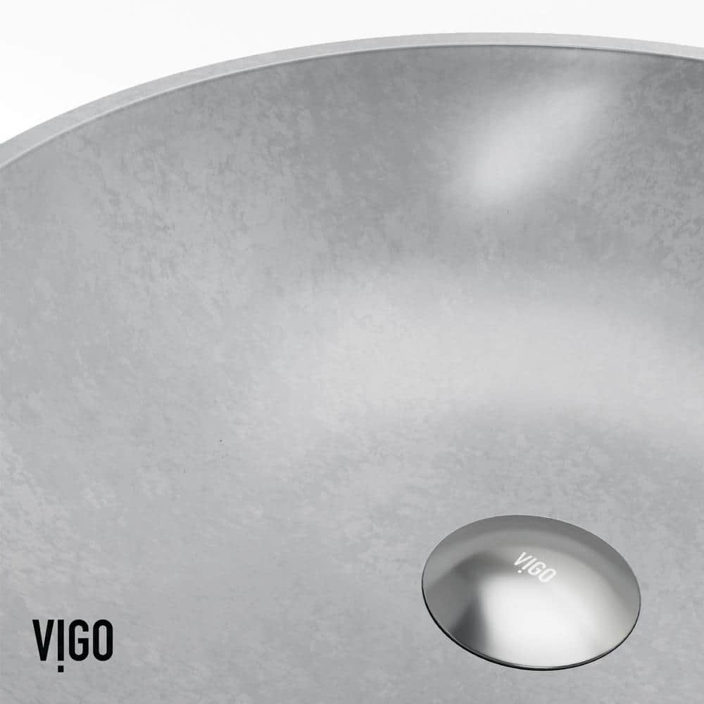 Ravenna Gothic 16" Gray Concrete Round Vessel Sink