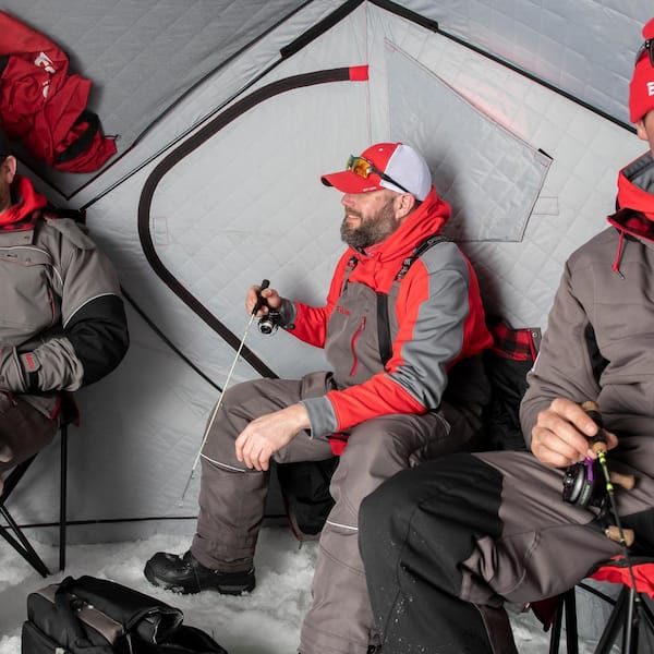 Eskimo Fatfish 949IG, Pop-Up Portable Shelter, Insulated, Red, Grey Interior 3-4 Person, FF949IG