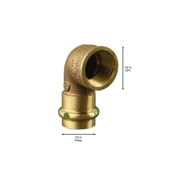 ProPress 1/2 in. Press x 1/2 in. FPT Zero-Lead Bronze 90° Elbow (5-Pack)