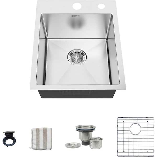 Unbranded Stainless Steel 18 in. L Single Bowl Undermount Kitchen Sink without Faucet