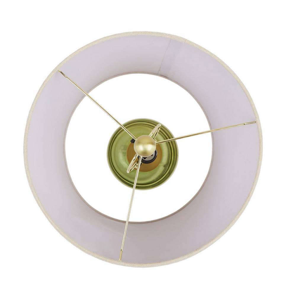 Lysandria Green Glass Table Lamp with Gold Accents