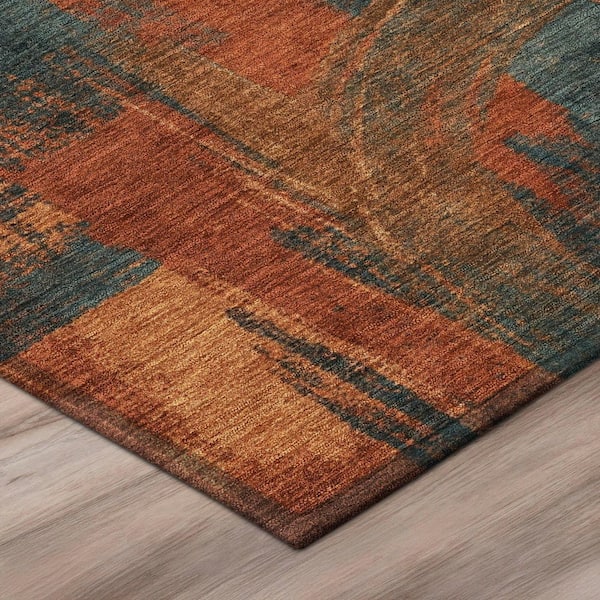 Chantille Machine Washable Indoor/Outdoor Abstract ACN2948 Rust 2 ft. x 3 ft. Accent Rug