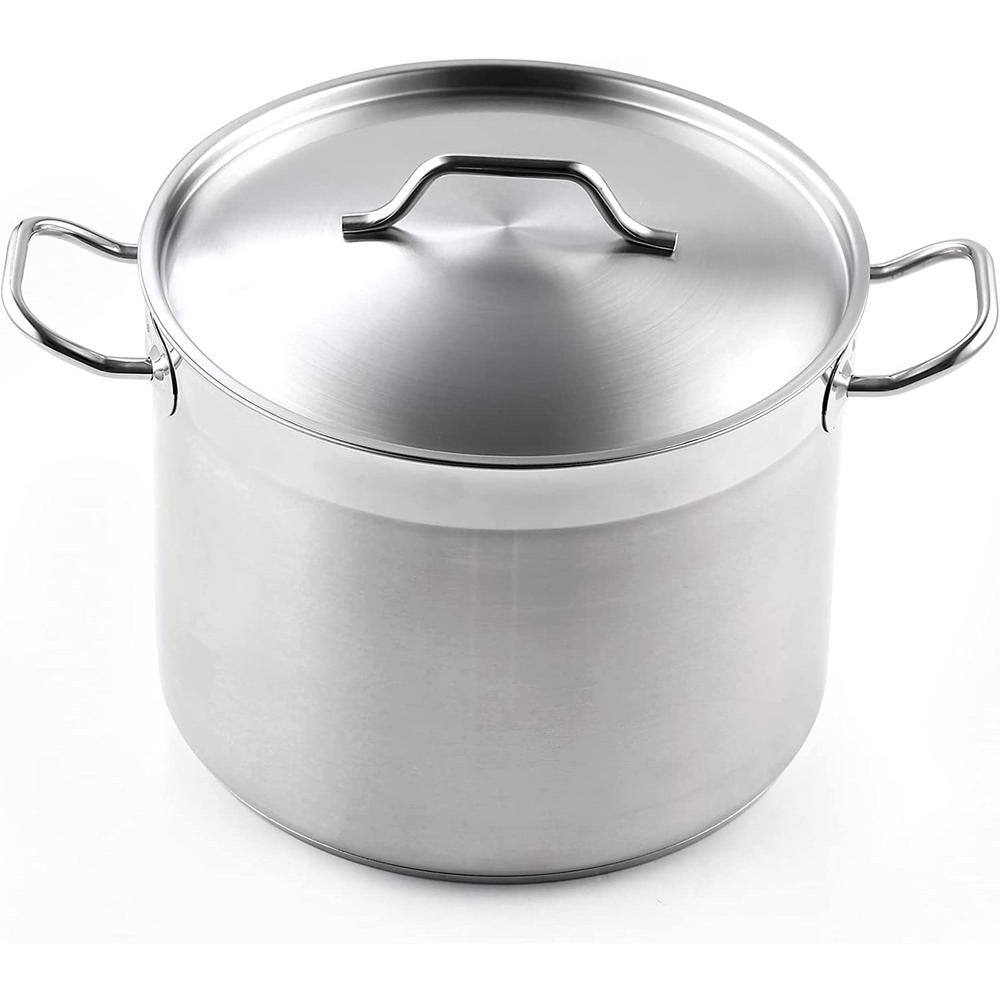 Professional 24 Quart Stainless Steel Stockpot with Lid