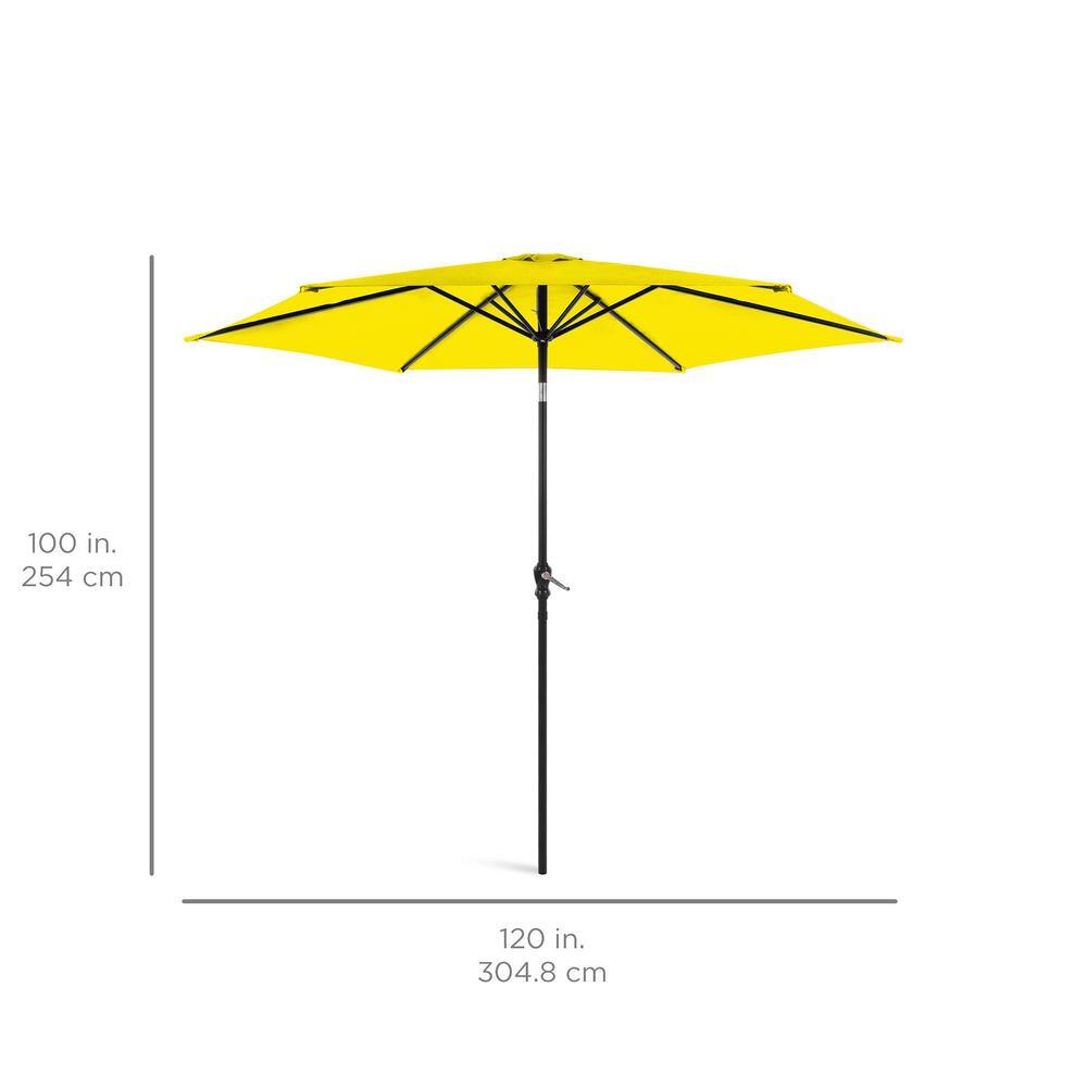 10ft Yellow Steel Market Patio Umbrella with Crank and Tilt
