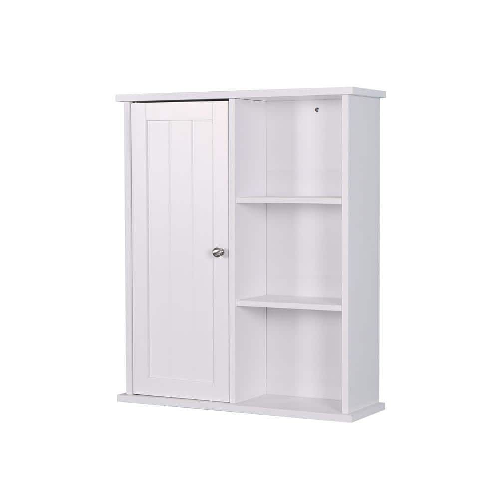 23.62 in. W x 28 in. H Rectangular White Wooden Surface Mount Medicine Cabi