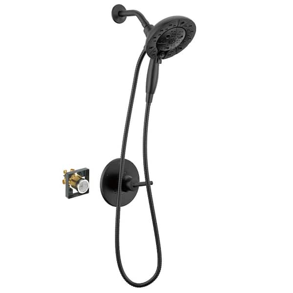 Delta Trinsic In2ition 5-Spray Wall Mount Dual Shower Head and Handheld Shower Head 1.75 GPM in Matte Black