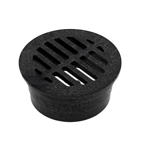 NDS 3 in. Plastic Round Drainage Grate in Black