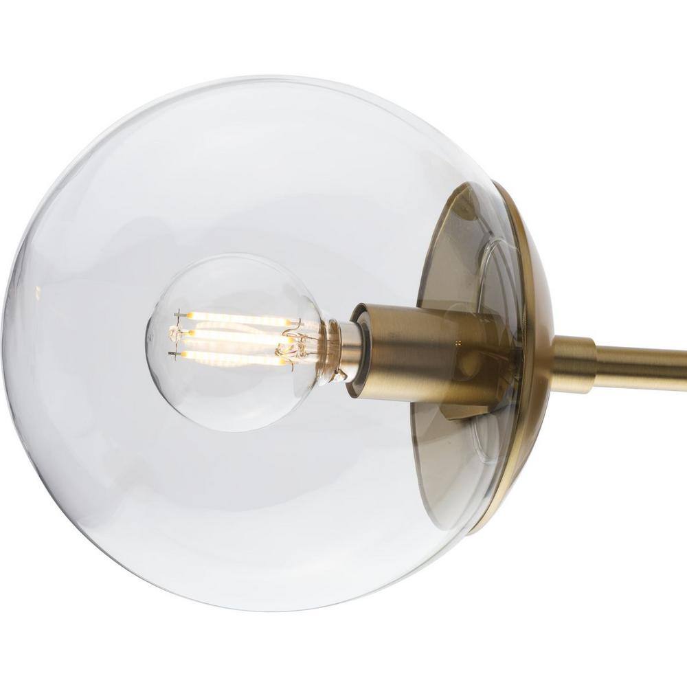 22" Brushed Bronze Semi-Flush Mount Light with Clear Glass Globe Shades