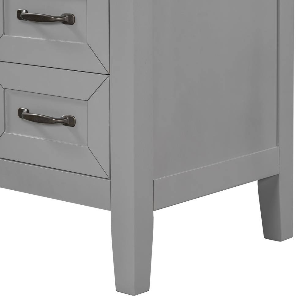 Gray 36-Inch Freestanding Bathroom Vanity with Ceramic Sink