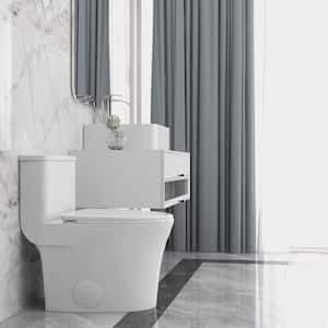 Symmetry 12 in. Rough in Size 1-Piece 1.28 GPF Single Flush Round Toilet in White Seat Included