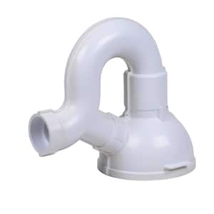 Round White PVC Floor Drain with P-Trap, Cleanout and Screw-In Drain Cover