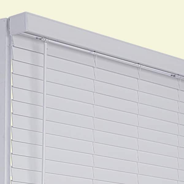 White Cordless 2 in. Embossed Faux Wood Blind 62 in. W x 72 in. L