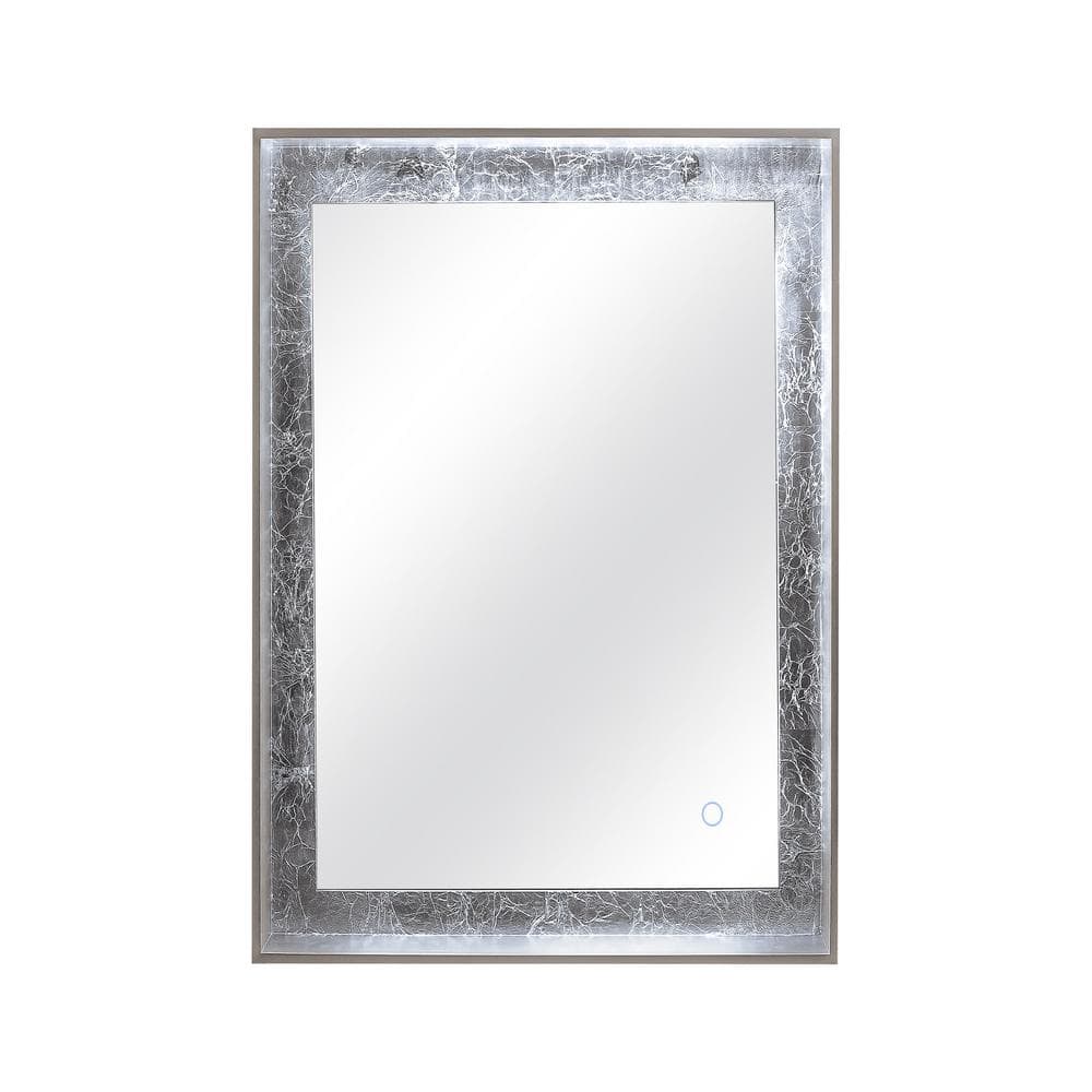 Dyconn Apollo 24 in. x 32 in. Framed LED Wall Mounted Backlit Vanity Bathroom Mirror with Touch On/Off in Silver, 24x32 Silver -  M15AT2432WS