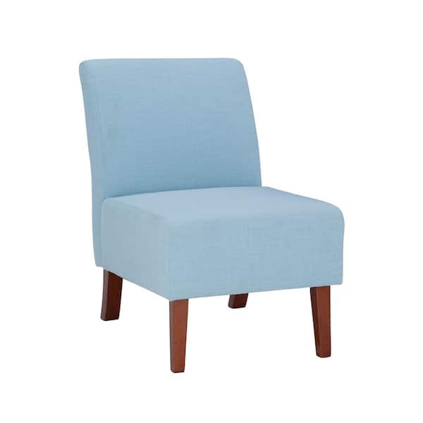 Linon Home Decor Eucalyptus Light Blue Polyester Accent Chair with Padded Seat and Back