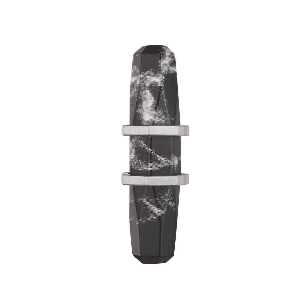 2.5" Brushed Nickel and Marble Black T-Handle Bar Knob