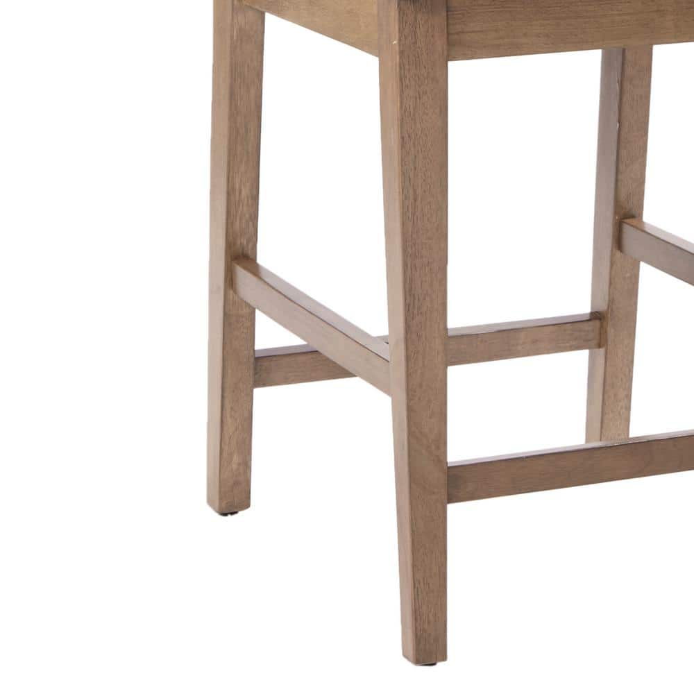 Caramel Oak Crackle Mosaic Counter Stool in Light Gray