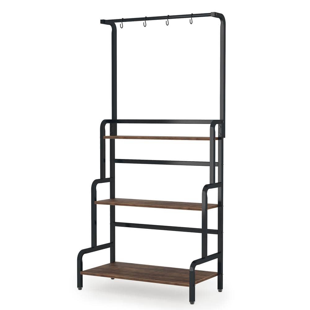BYBLIGHT Wellston 65.3 in. Black 3Tier Indoor Wooden Hanging Plant