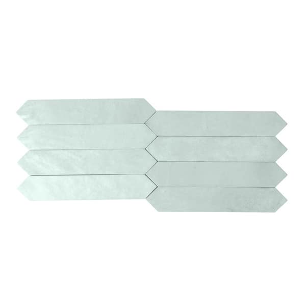 Festa Green 1.7 in. x 9.6 in. Matte Ceramic Picket Wall and Floor Tile (2.37 sq. ft./case) (23-pack)