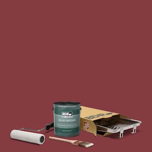 1 gal. #M140-7 Dark Crimson Extra Durable Semi-Gloss Enamel Interior Paint & 5-Piece Wooster Set All-in-One Project Kit