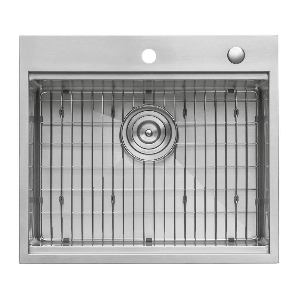 Ruvati 25" Stainless Steel Workstation Kitchen Sink with Wood Cutting Board