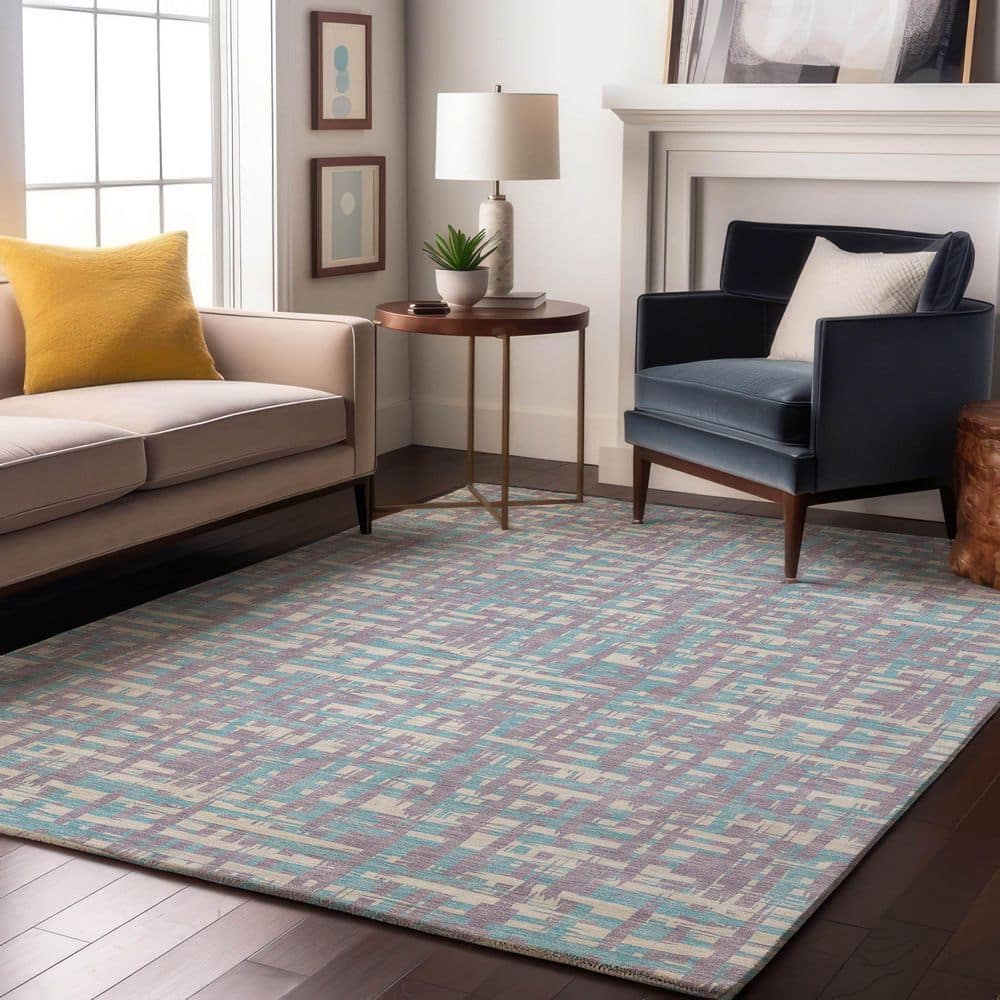 Mayfield Premium Machine Washable Abstract AMF1060 Lavender 9 ft. x 12 ft. Area Rug price history on PriceWatchPro