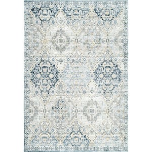 Clara Tribal Ogee Trellis Silver 6 ft. 7 in. x 9 ft. Area Rug
