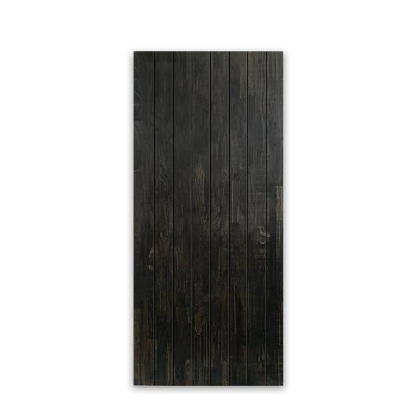 CALHOME 32 in. x 96 in. Hollow Core Charcoal Black Stained Pine Wood Interior Door Slab