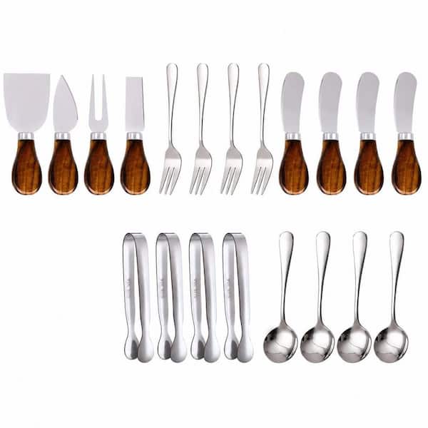 20-Piece Charcuterie Utensils Set with Cheese Spreaders, Mini Serving Spoons, Forks, and Mini Tongs Kit