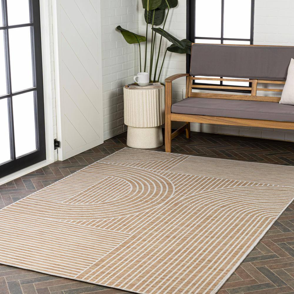 Zephyr Black and Cream Synthetic Stripe Reversible Rug 3' x 5'
