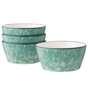 ColorKraft Essence Jade 6 in., 25 fl. oz. Green Stoneware Cereal Bowls (Set of 4)