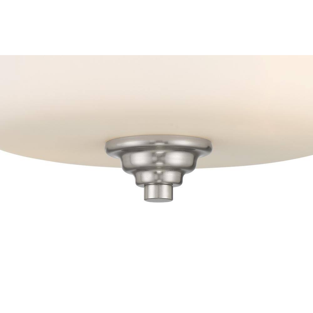 Shyloh 2-Light Brushed Nickel Flush Mount with Etched Opal Glass