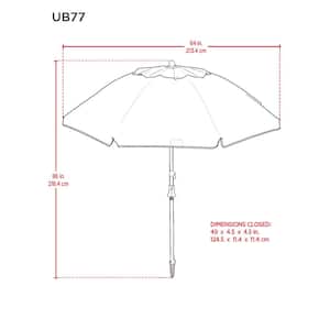 7 ft. Steel Tilt with integrated Sand Anchored Beach Umbrella in Blue