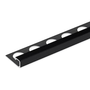 Black 3/8 in. x 98-1/2 in. Aluminum Square Tile Edging Trim