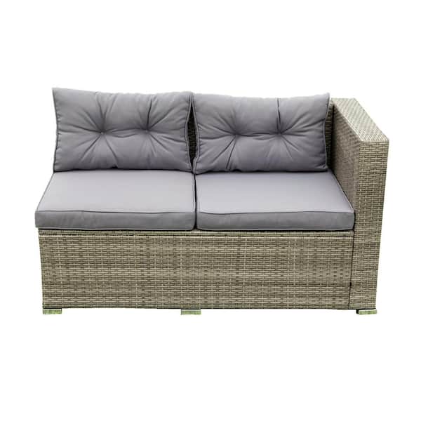 Cesicia 4-Piece Wicker Outdoor Furniture Sectional Set with Storage Box  Grey Cushions M23od529Gb03 - The Home Depot
