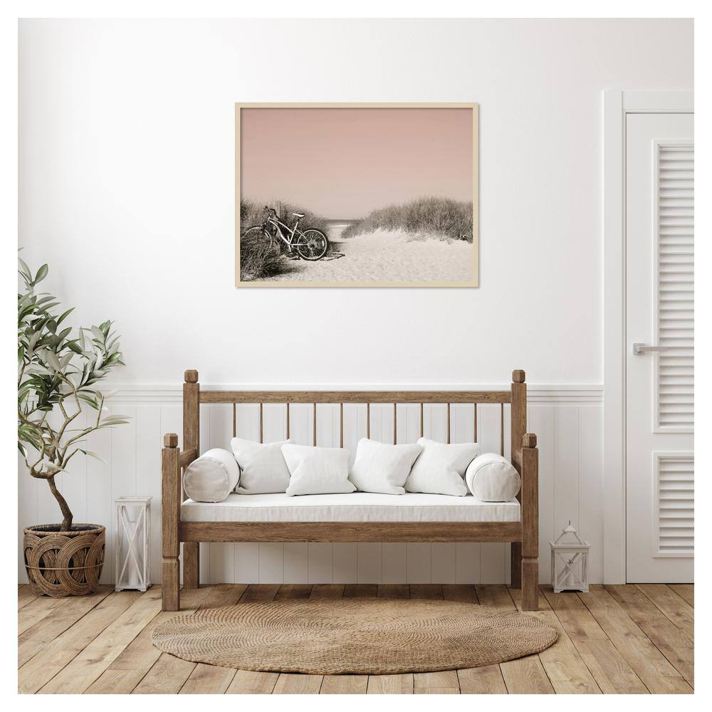 Svelte Natural Framed Coastal Beach Scene Giclee Print