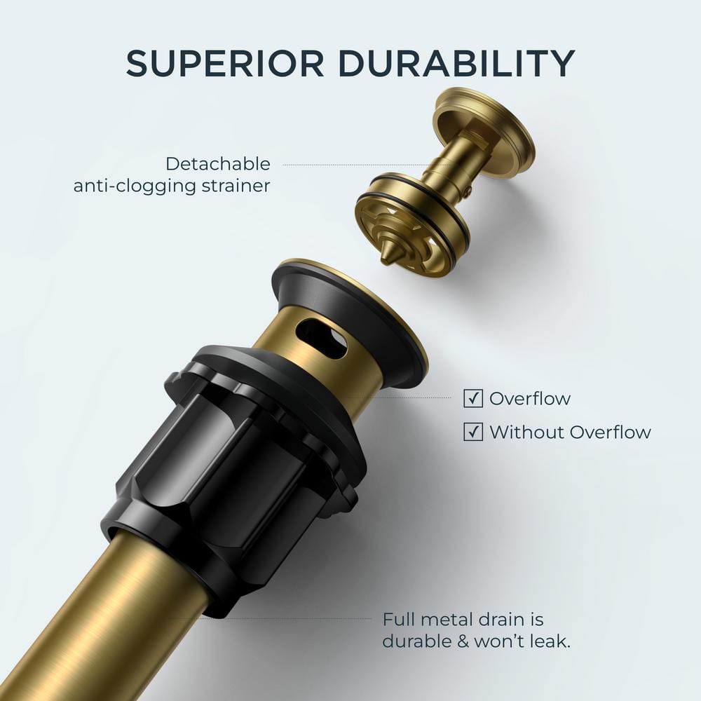Brushed Gold Stainless Steel Double Handle Bathroom Faucet