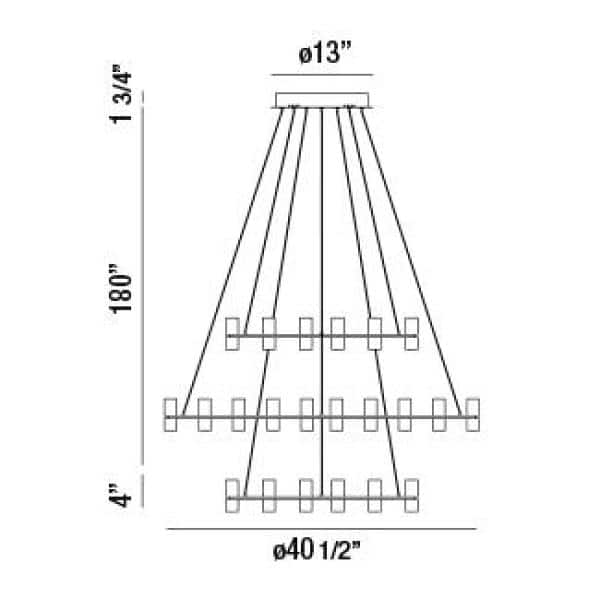 Netto Chrome Three-Tier LED Chandelier with Clear Shades